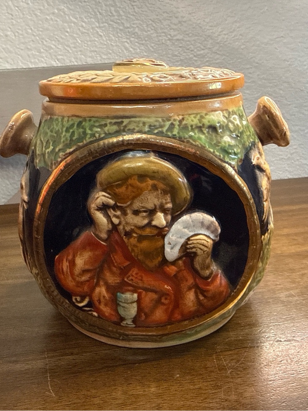 Vintage WOODLAND SCENE
Humidor/Tobacco Jar With Lid Japan